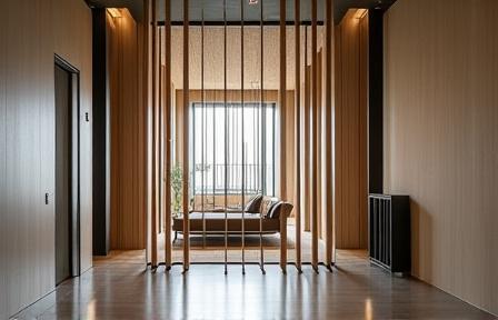 División de espacio con biombo